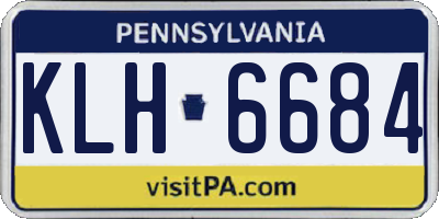 PA license plate KLH6684