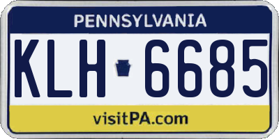 PA license plate KLH6685