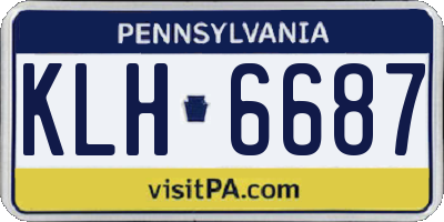 PA license plate KLH6687