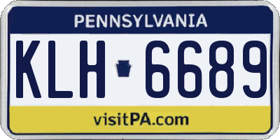 PA license plate KLH6689