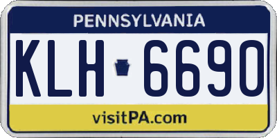 PA license plate KLH6690