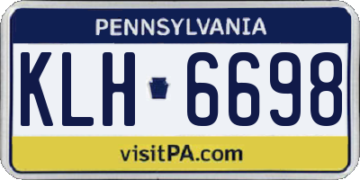 PA license plate KLH6698