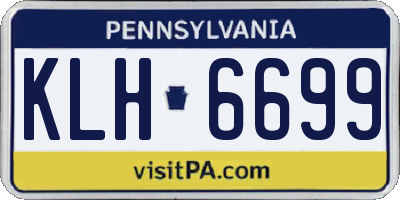 PA license plate KLH6699