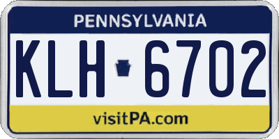 PA license plate KLH6702