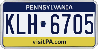 PA license plate KLH6705