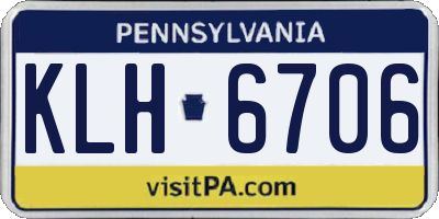 PA license plate KLH6706