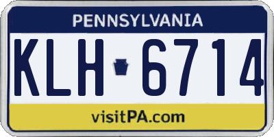 PA license plate KLH6714