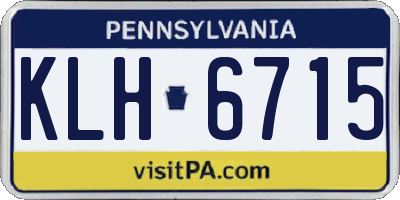 PA license plate KLH6715