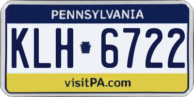 PA license plate KLH6722