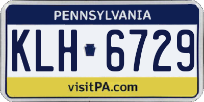 PA license plate KLH6729