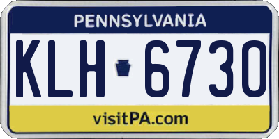 PA license plate KLH6730