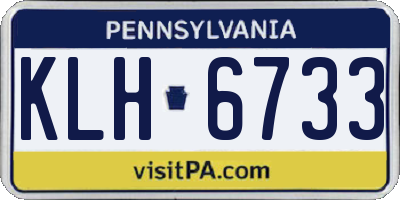 PA license plate KLH6733
