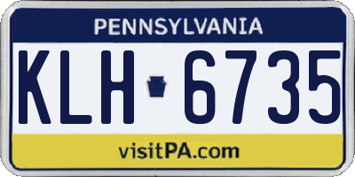 PA license plate KLH6735