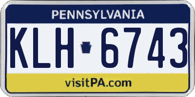 PA license plate KLH6743
