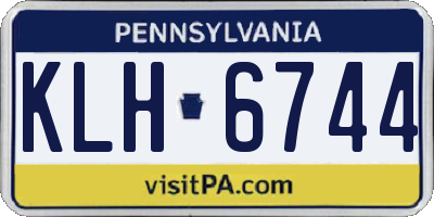 PA license plate KLH6744