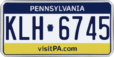 PA license plate KLH6745