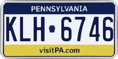 PA license plate KLH6746