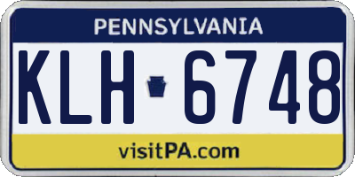 PA license plate KLH6748