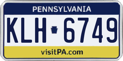 PA license plate KLH6749