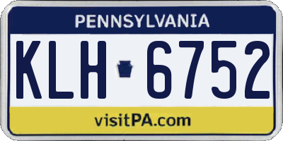 PA license plate KLH6752