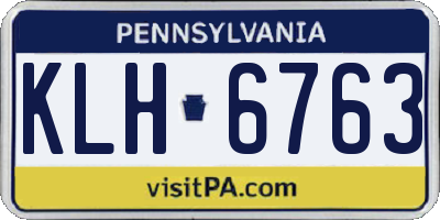PA license plate KLH6763