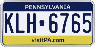 PA license plate KLH6765