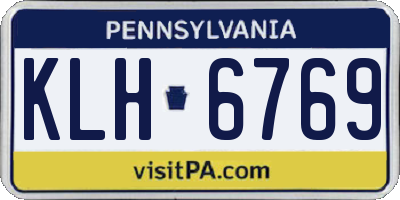 PA license plate KLH6769