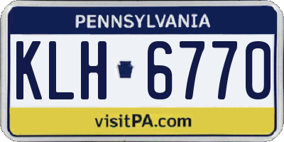 PA license plate KLH6770