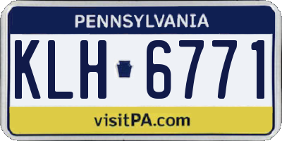 PA license plate KLH6771