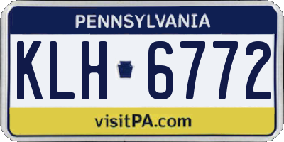 PA license plate KLH6772