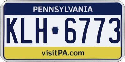 PA license plate KLH6773