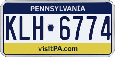 PA license plate KLH6774