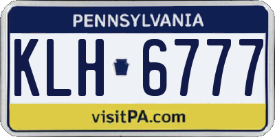PA license plate KLH6777