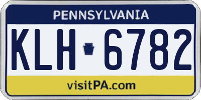PA license plate KLH6782