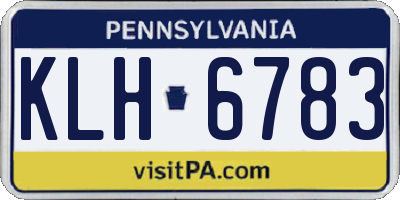 PA license plate KLH6783