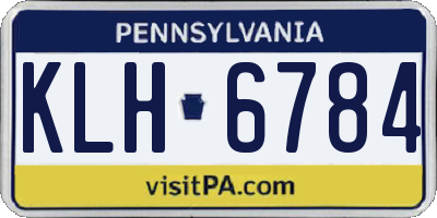 PA license plate KLH6784