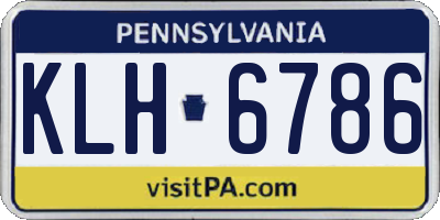 PA license plate KLH6786