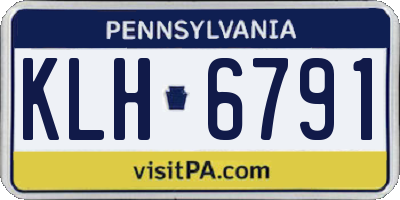 PA license plate KLH6791