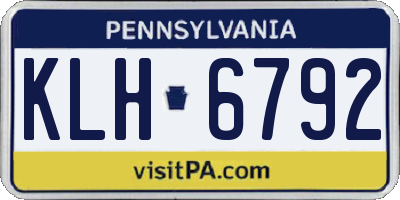 PA license plate KLH6792
