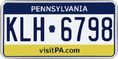 PA license plate KLH6798