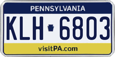 PA license plate KLH6803