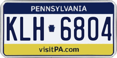 PA license plate KLH6804
