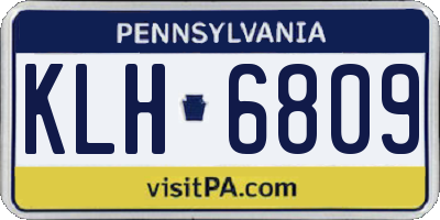 PA license plate KLH6809