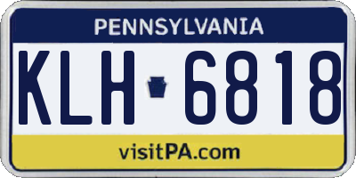 PA license plate KLH6818