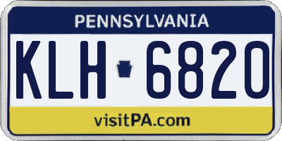 PA license plate KLH6820