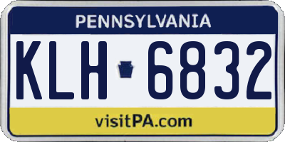 PA license plate KLH6832