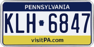 PA license plate KLH6847