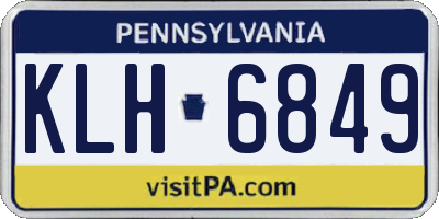 PA license plate KLH6849