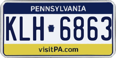 PA license plate KLH6863