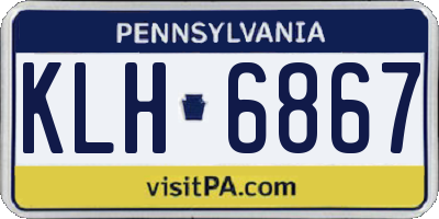 PA license plate KLH6867